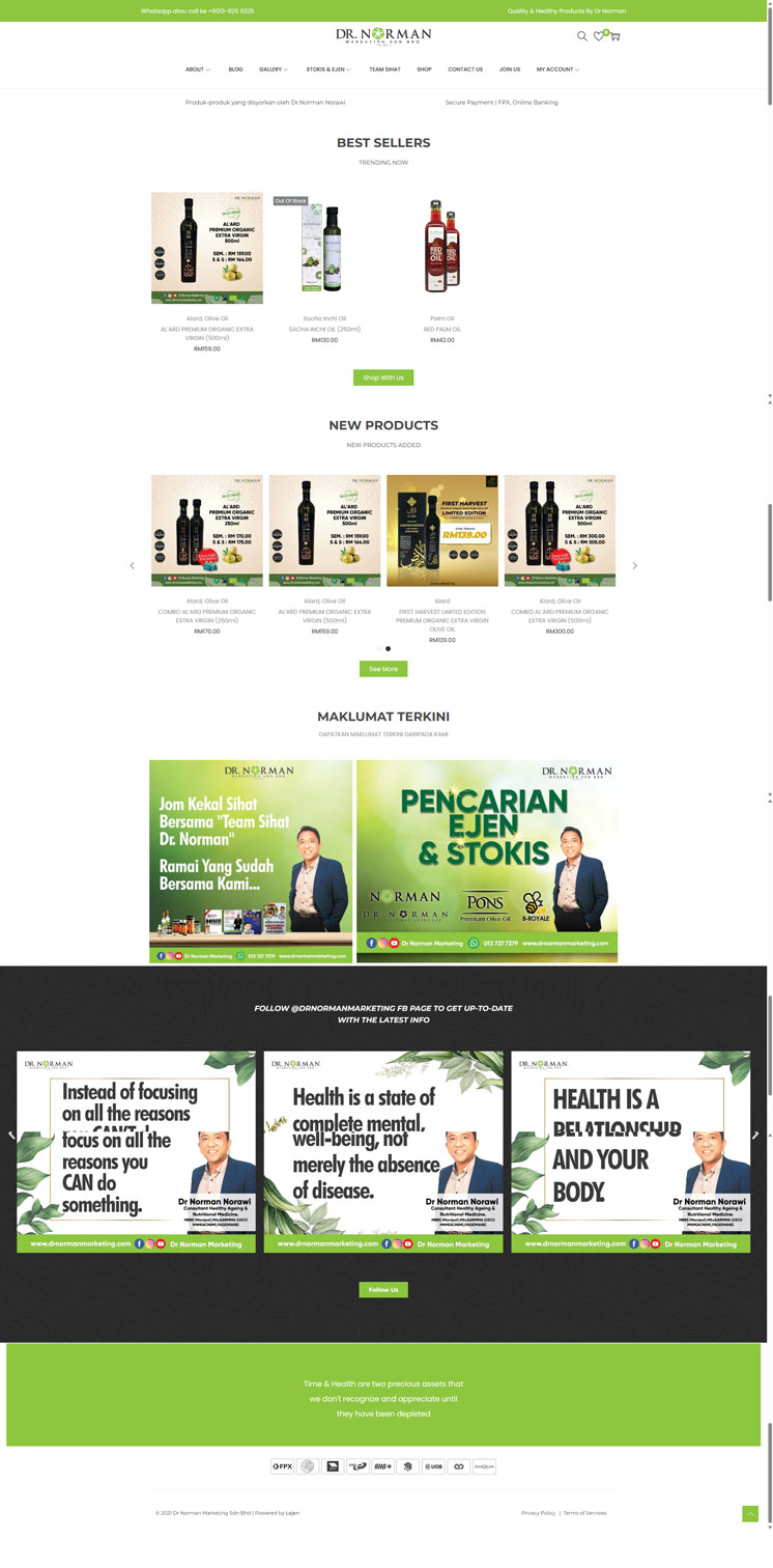 E-commerce website Dr Norman Marketing health products - portfolio Onesty Digital